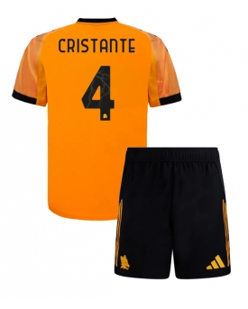 Billige Fotballdrakt AS Roma Bryan Cristante #4 Replika Bortedraktsett Barn 2025-26 Kortermet (med bukser)